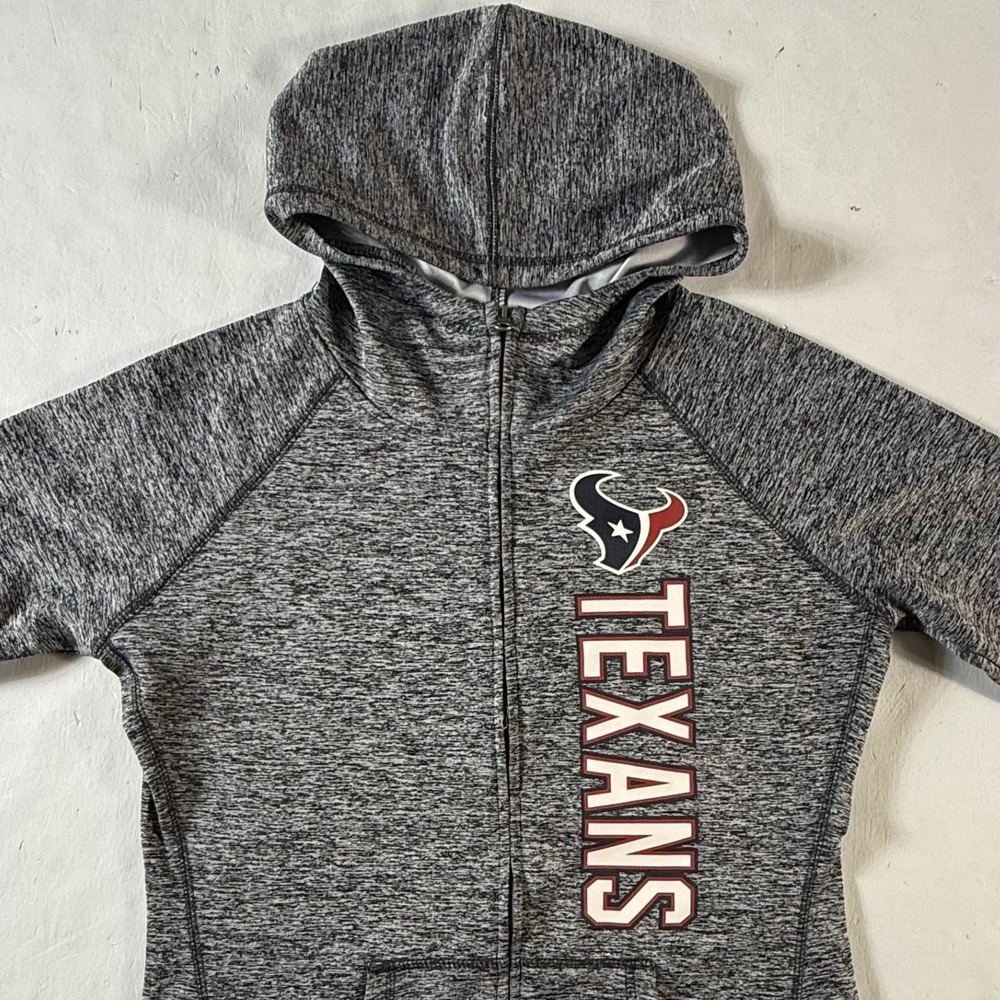 Houston‎ Texans Hoodie NFL Womens Medium Full Zip Performance Heathered Gray